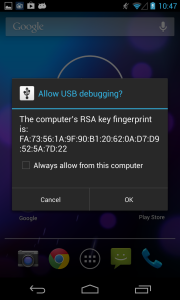 RSA Fingerprint Pop-up